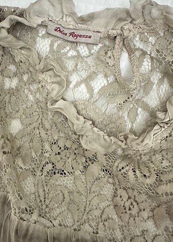 Bohem mini dantelli Elbise - Görsel 3