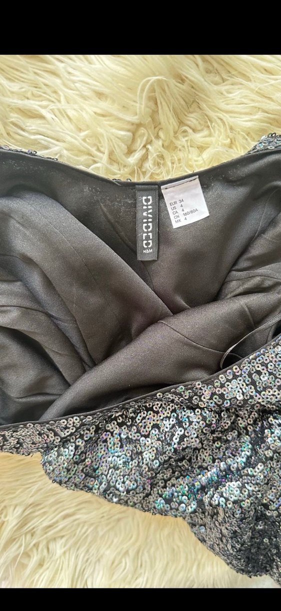 Antrasit Pul İşlemeli Mini Kadın Elbise - Görsel 4