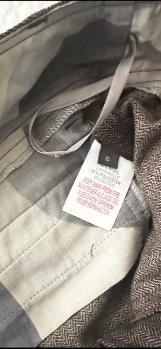 Düşük bel  Kahverengi Kadın Kısa Yün Pantolon - Görsel 4