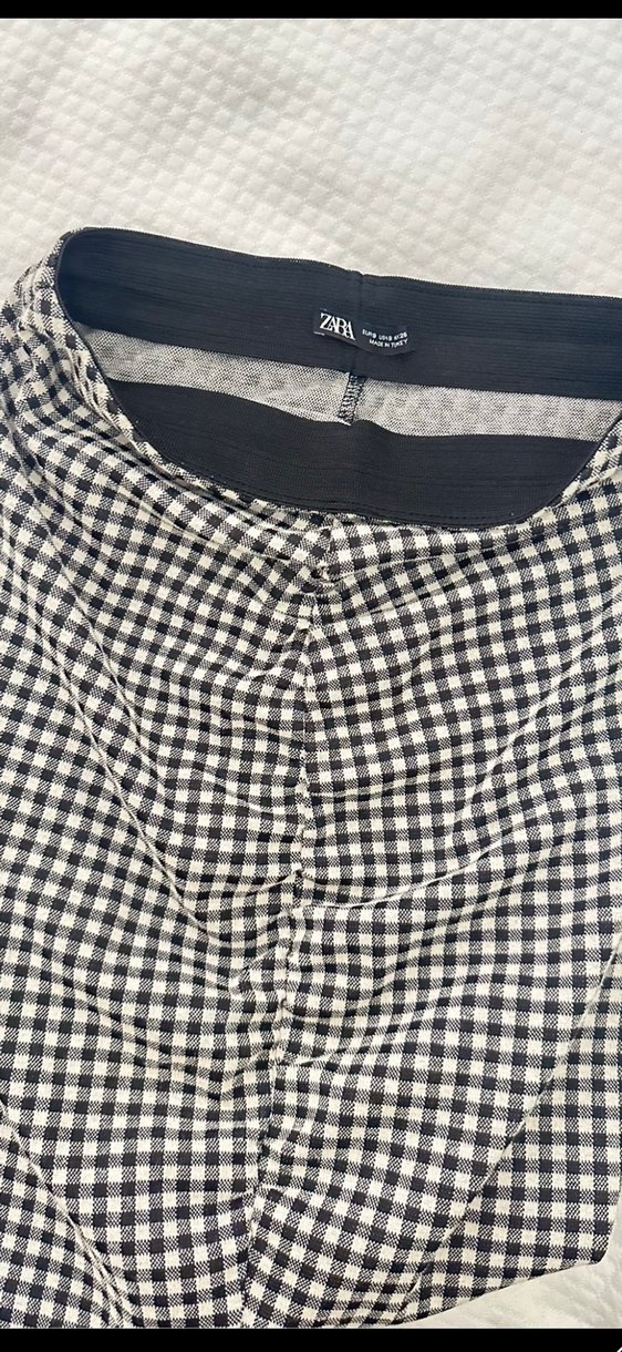 Ekose Desenli Midi Etek - Görsel 3