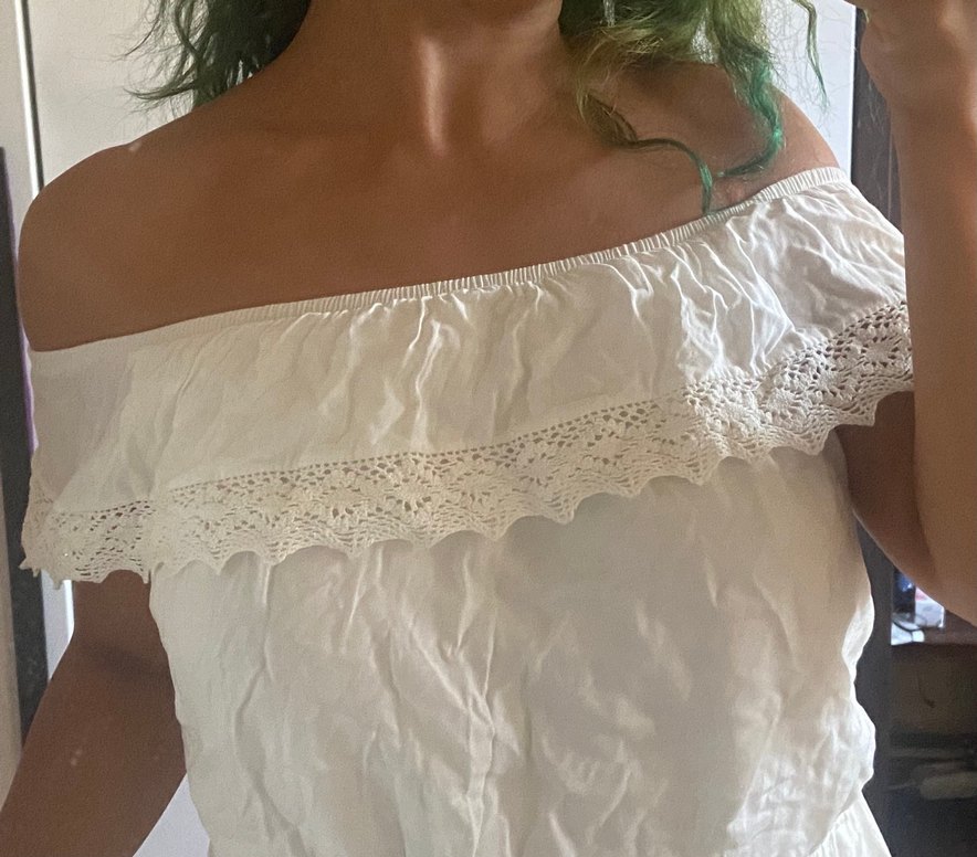 Dantel Detaylı Beyaz Bohem Bluz - Görsel 4