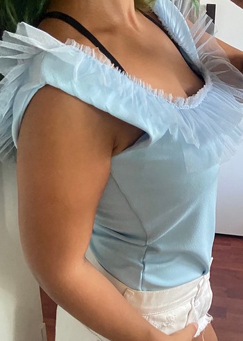 Fırfırlı Mavi Bluz - Görsel 2