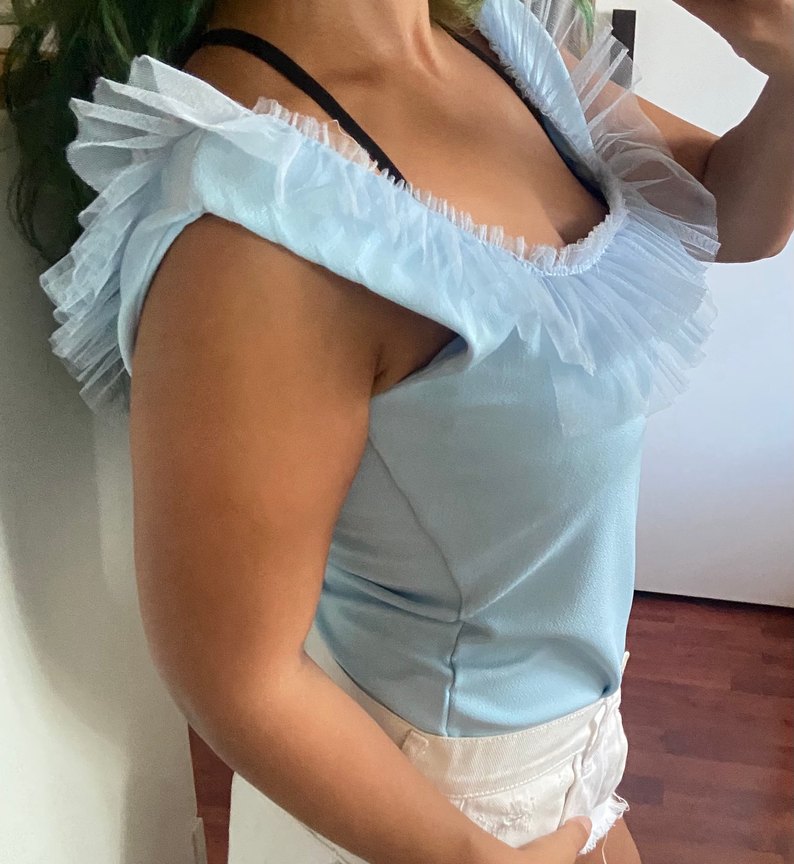 Fırfırlı Mavi Bluz - Görsel 2