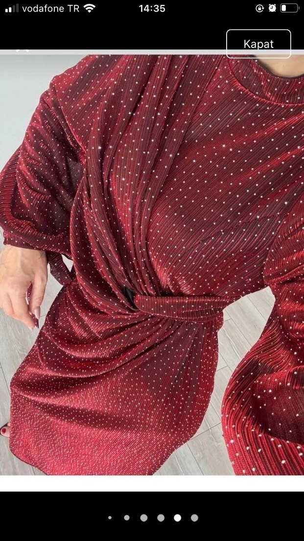 Bordo tesettür abiye - Görsel 4