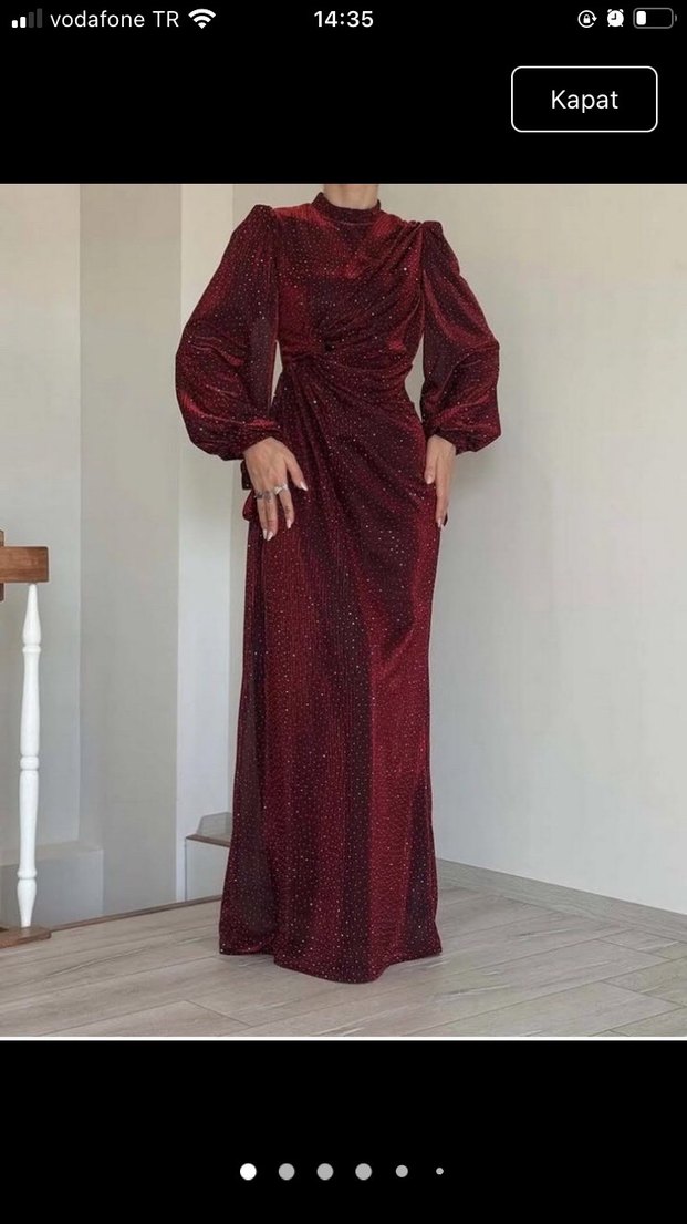 Bordo tesettür abiye - Görsel 3