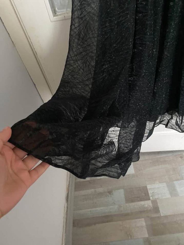 Siyah Uzun Strappy Kadın Abiye Elbise - Görsel 4