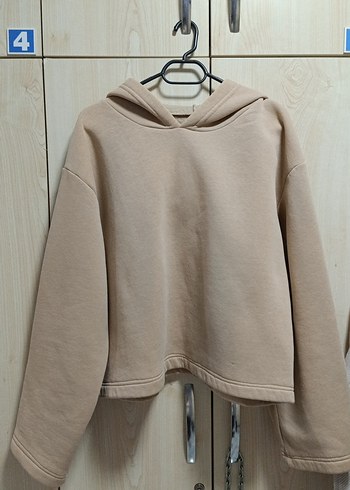 Bej Kapüşonlu Kadın Sweatshirt - Görsel 3