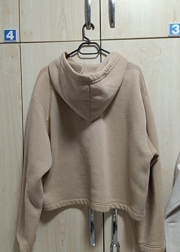 Bej Kapüşonlu Kadın Sweatshirt - Görsel 4