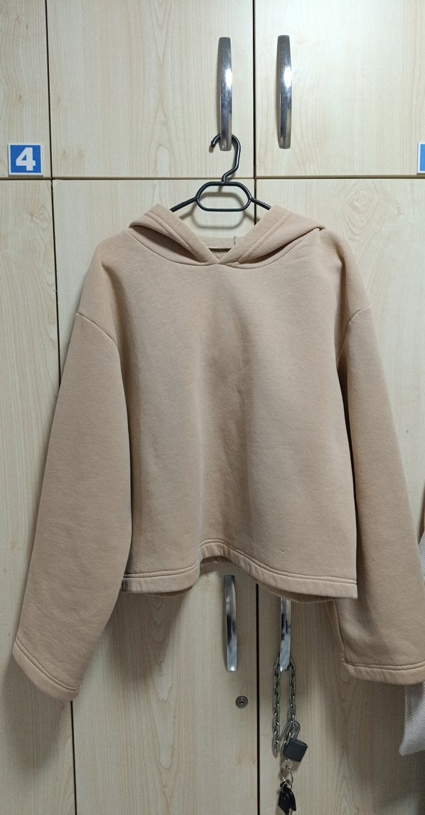 Bej Kapüşonlu Kadın Sweatshirt - Görsel 3