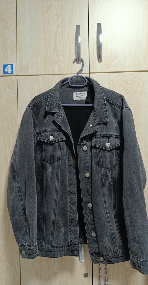 Gri, Yırtık Detaylı Kot Ceket - Görsel 2