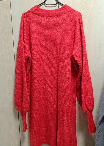 Kırmızı Salaş Örgü Kadın Kazak - Görsel 3