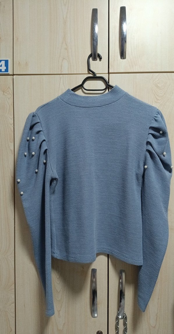 İnci Detaylı Boğazlı Balon Kol Dar Kazak - Görsel 3