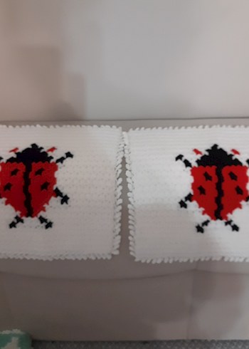 Beyaz, Uğur Böceği Desenli Banyo lifi adet - Görsel 2