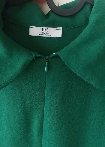 Uzun Kollu Salaş Yeşil Elbise - Görsel 2