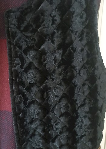 Uzun Bordo Zincir Detaylı Kadın Yelek - Görsel 2