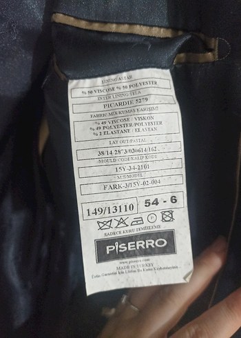 Erkek Lacivert Düğmeli Takım Ceket - Görsel 6