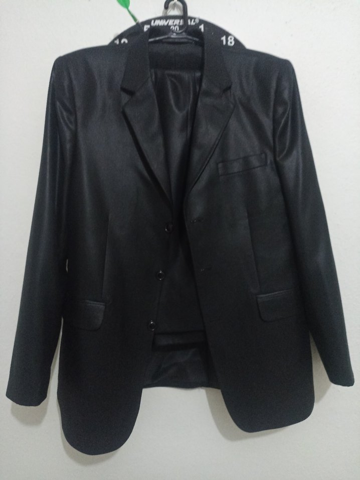 Siyah Parlak Düğmeli Erkek Takım Elbise - Görsel 4