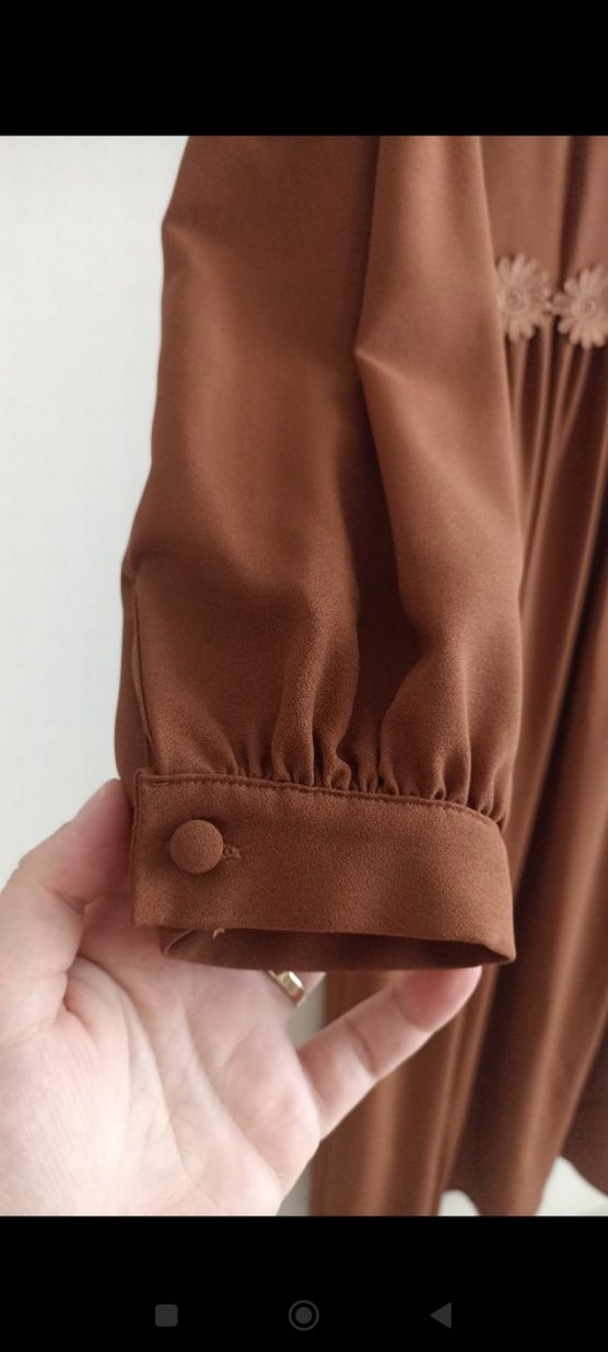 kahverengi tesettür rahat elbise - Görsel 3