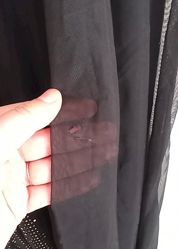 Uzun Kollu Siyah Payetli V Yaka Elbise - Görsel 3