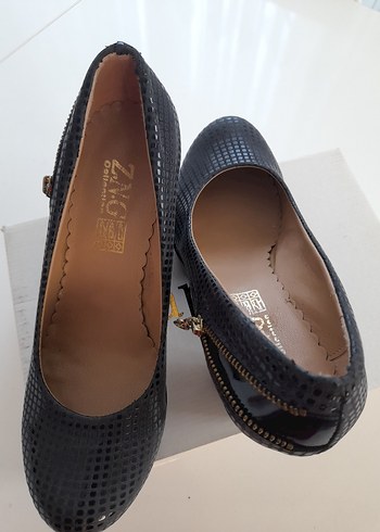 Kadın Siyah Yılan Desenli Platform Topuklu Ayakkabı - Görsel 6