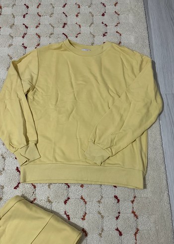 Sarı Rahat Kesim Kadın Eşofman Altı ve üstü - Görsel 2