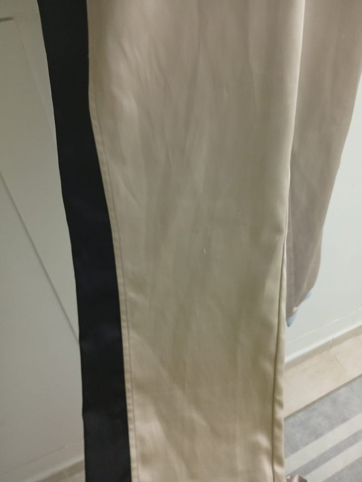 Bej ve Gri Kadın Kemerli Rahat Pantolon - Görsel 5