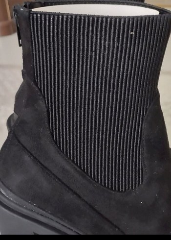 Siyah Platform Topuklu Bağcıklı Kadın Bot - Görsel 5