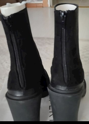 Siyah Platform Topuklu Bağcıklı Kadın Bot - Görsel 2