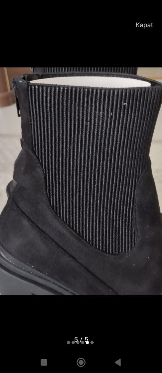 Siyah Platform Topuklu Bağcıklı Kadın Bot - Görsel 5