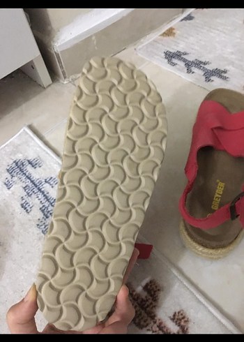 Kırmızı Kadın Dolgu Topuklu Sandalet - Görsel 3