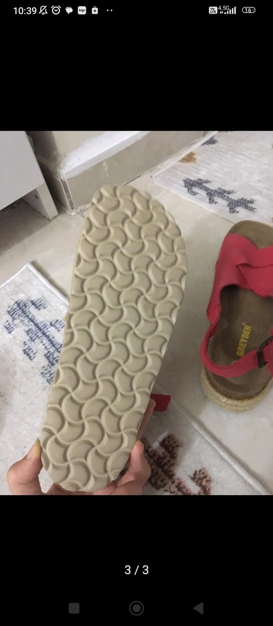 Kırmızı Kadın Dolgu Topuklu Sandalet - Görsel 3