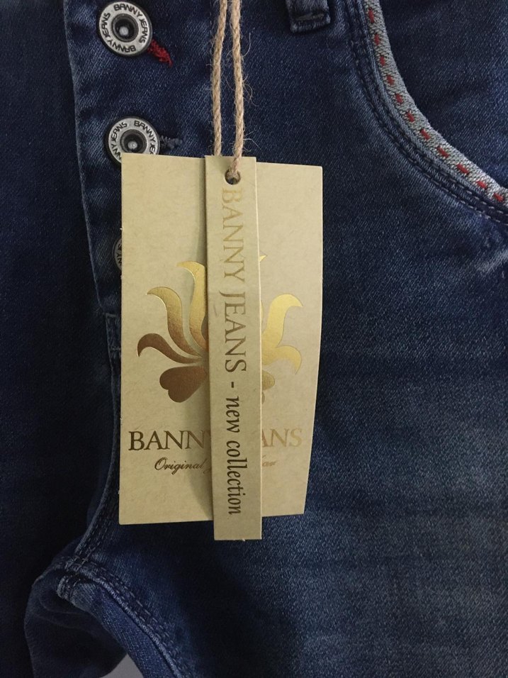 Düğmeli Mavi Loose Fit Kadın Denim Pantolon - Görsel 4