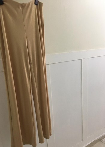 Zara Bej Uzun Drapeli Kadın Pantolon
