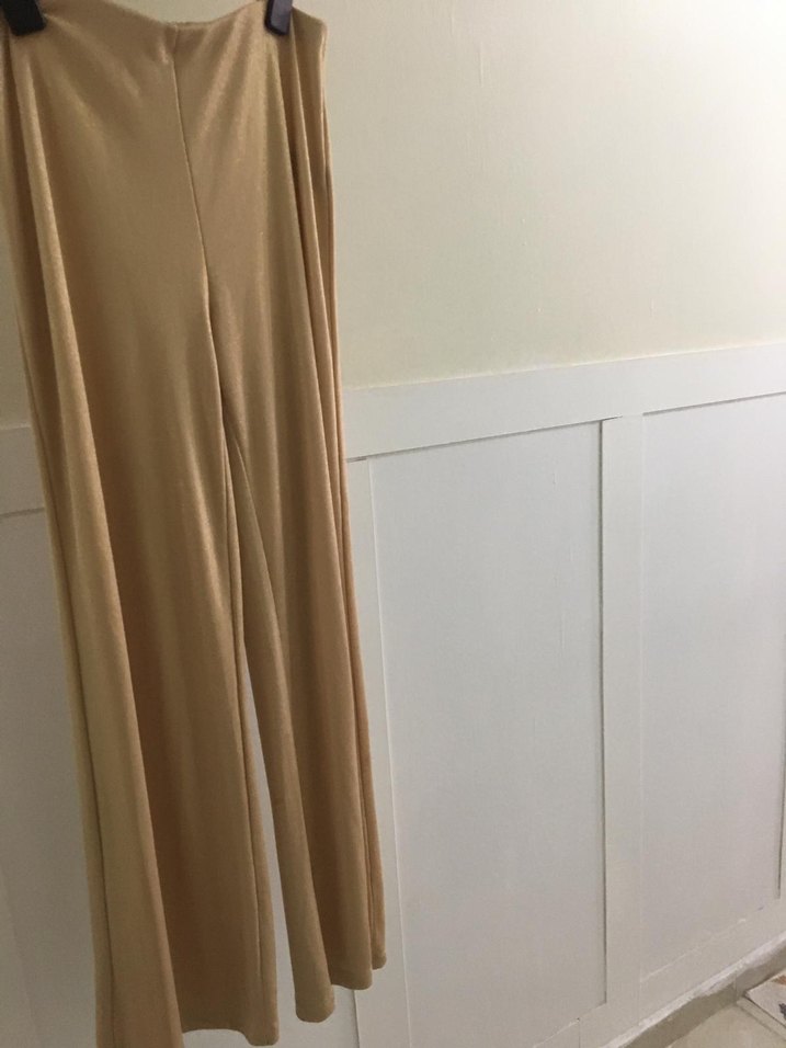 Bej Uzun Drapeli Kadın Pantolon - Görsel 2