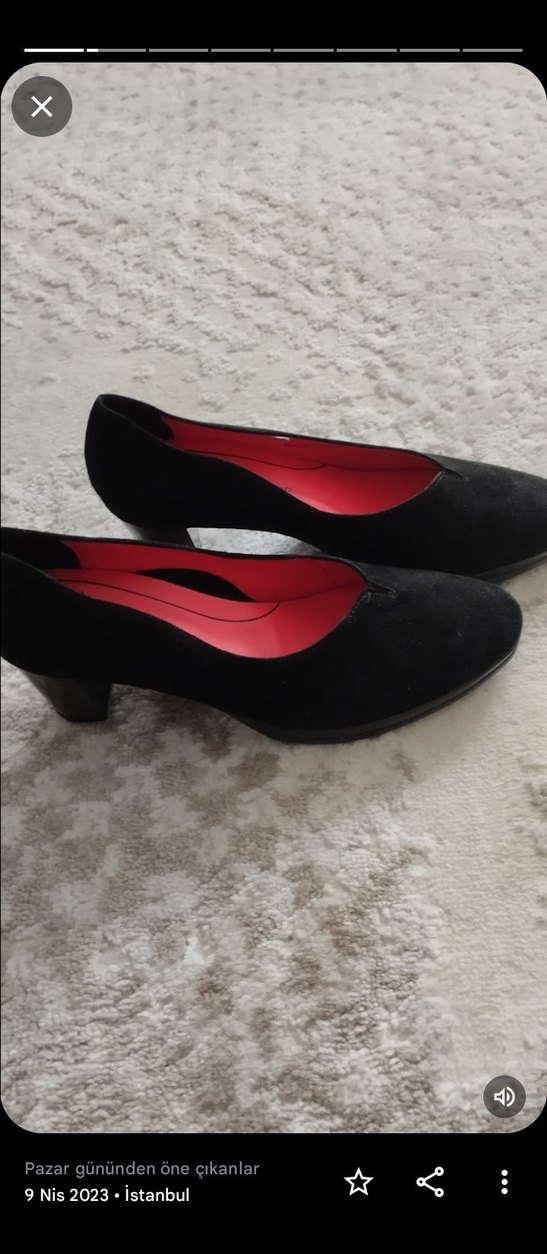 Siyah Süet Dolgu Topuklu Kadın Ayakkabı - Görsel 2