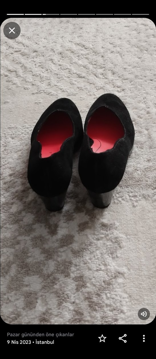 Siyah Süet Dolgu Topuklu Kadın Ayakkabı - Görsel 3