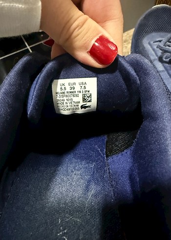 39 Beden mavi Renk Orijinal Lacoste Lacivert kadın Spor Ayakkabı