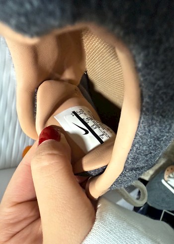 Nike Gri Yün Bağcıklı Kadın kışlık Spor Ayakkabı