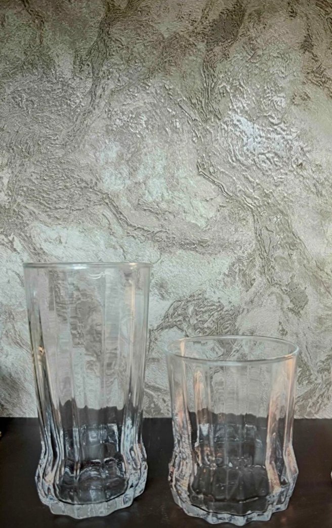 Paşabahçe Beyaz ve Gri Renkli Cam Bardak Seti - Görsel 2