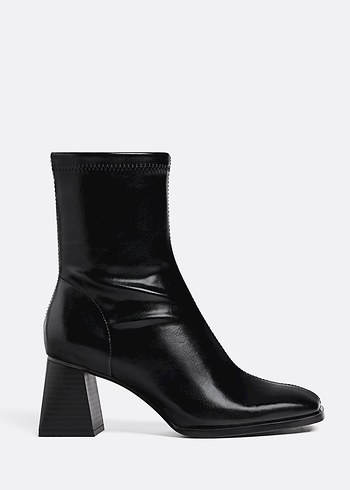 stradivarius Kadın Siyah Deri topuklu bot - Görsel 2