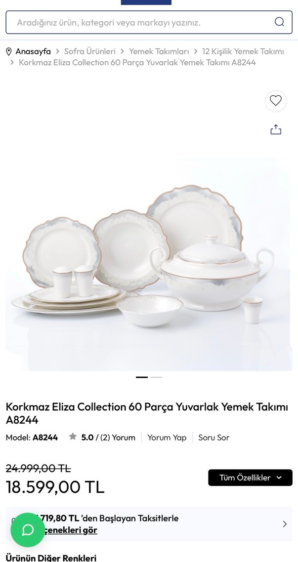 Beyaz İnce İşlemeli Yemek Takımı - Görsel 3