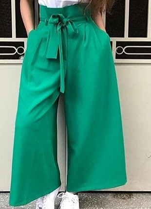 Yeşil Bol Paça Pantolon
