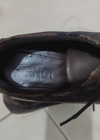 37 Beden kahverengi Renk Fendi Kahverengi Deri Kadın Spor Ayakkabı
