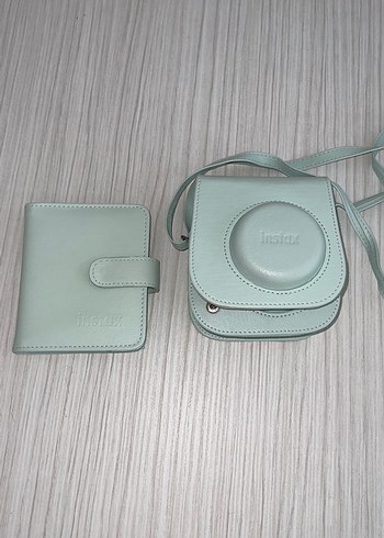 Turkuaz Pastel Instax Filmli Fotoğraf Makinesi Çantası