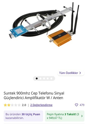 Suntek 900MHz Cep Telefonu Sinyal Güçlendirici Set