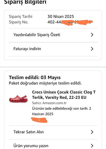 22 Beden kırmızı Renk Crocs Çocuk Terlik