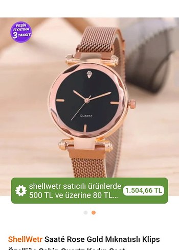 ShellWetr Rose Gold Kadın Saat - Görsel 2