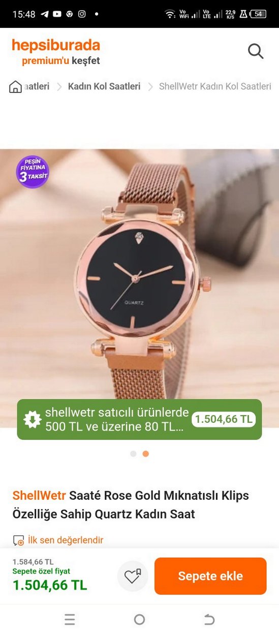 ShellWetr Rose Gold Kadın Saat - Görsel 2