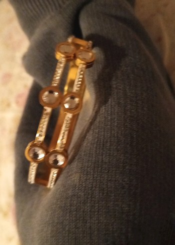 Düğmeli Vintage Altın Kadın Bileklik - Görsel 4