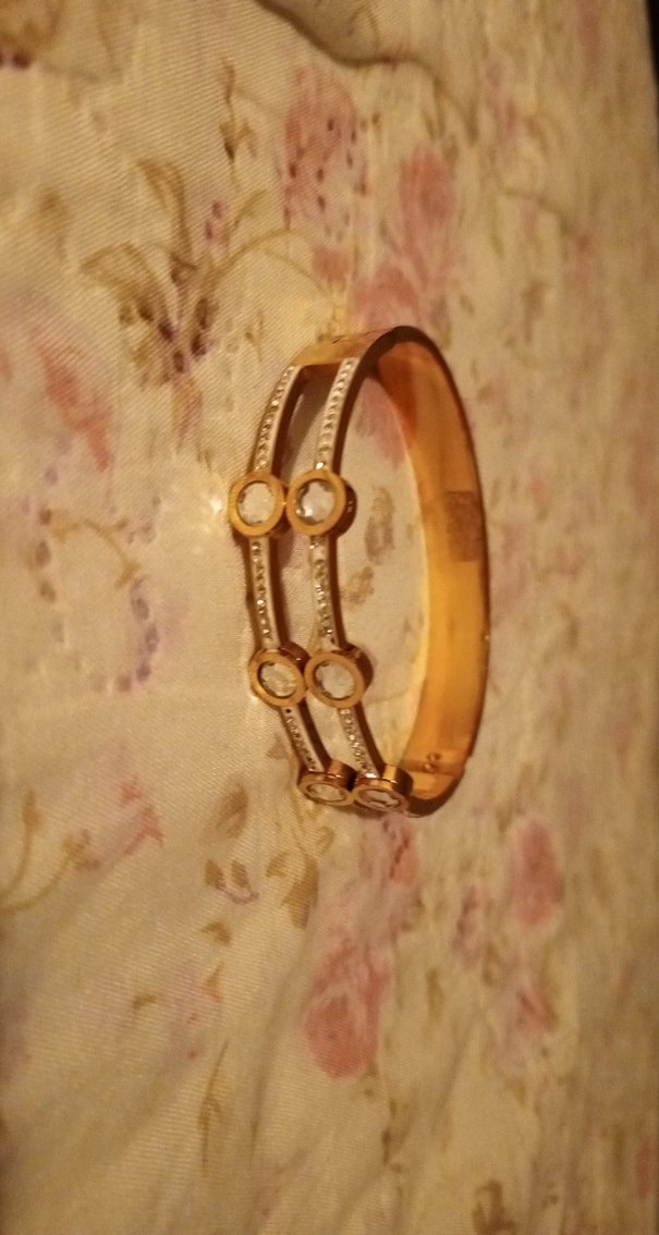 Düğmeli Vintage Altın Kadın Bileklik - Görsel 2